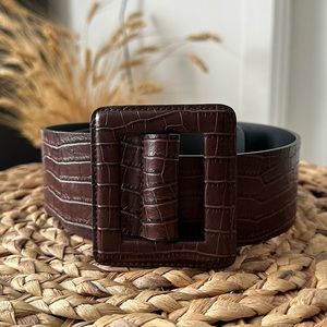 Dark Brown/ Maroon Wide Belt